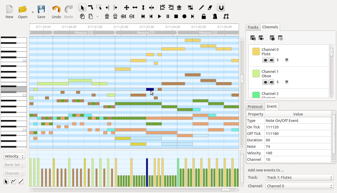 screenshot of MidiEditor